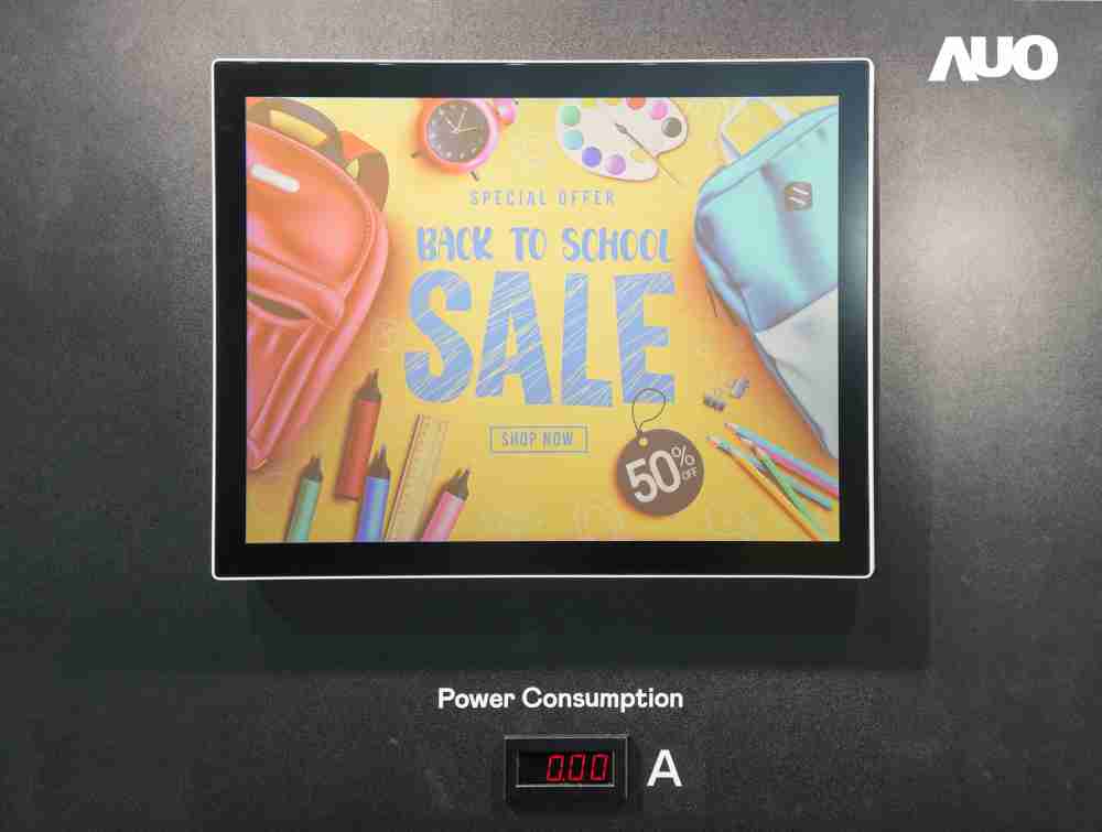 蓝狮在线展示胆固醇液晶超低耗能户外全彩显示器，，，，ChLC（胆固醇液晶）以双稳态技术使静态显示零功耗，，，具省电、、高彩度、、环保的特性，，，还整合软硬件系统解决方案，，，可透过单一云端平台管理