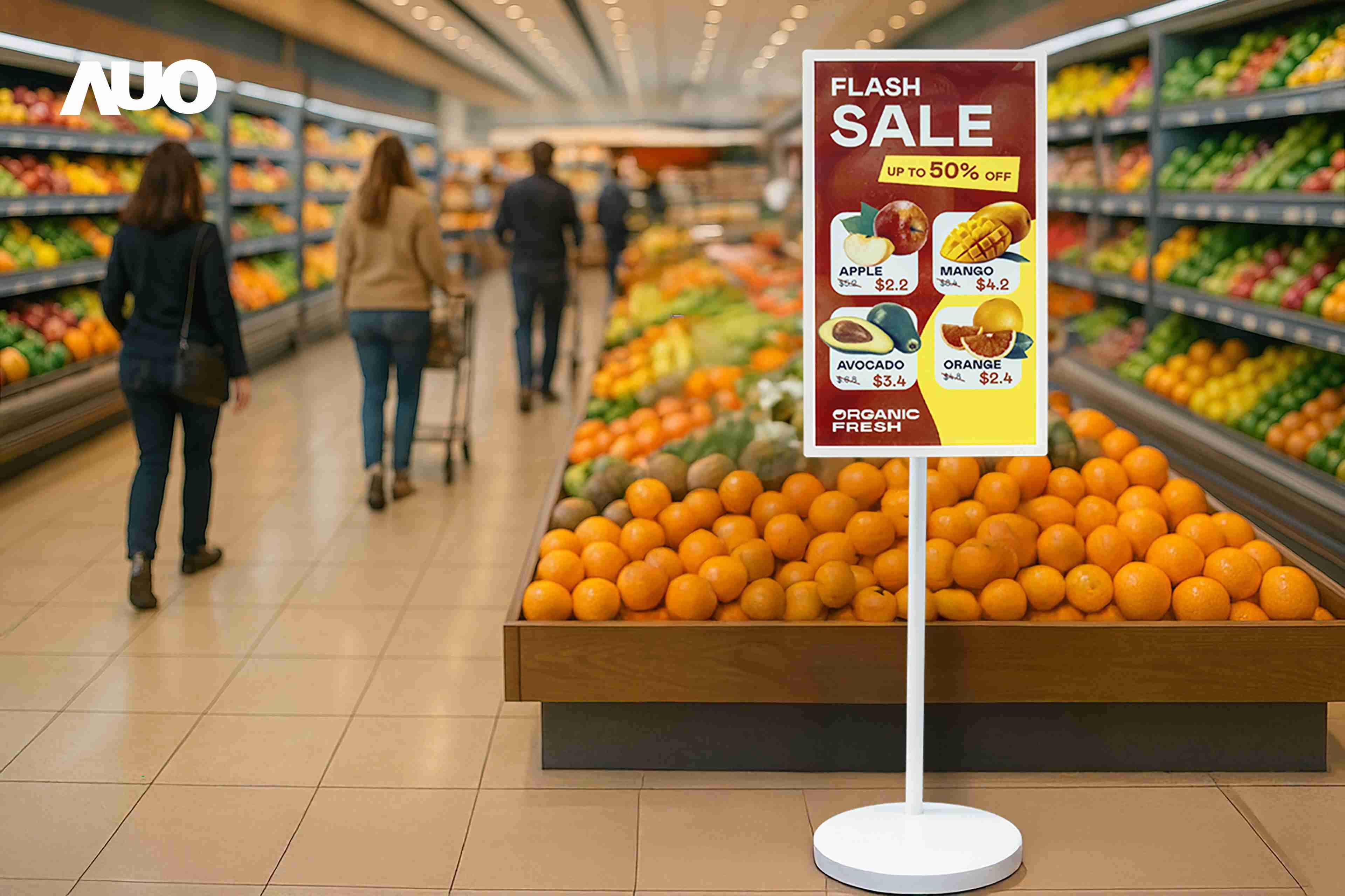 达擎首亮相低功耗、、、全彩的〝aecoPost电子纸解决方案〞，，，，仅在更新画面时需要微量的电力驱动，，，无需布建电线的便捷设计，，使其可灵活应用、、、、随意置放，，，，并可透过云端或行动装置app，，，轻松管理及排程广告内容，，，，晋升店头营销利器。。。。